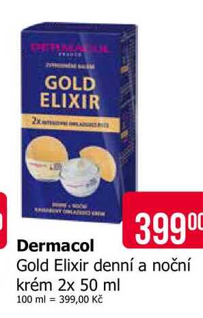 Dermacol Gold Elixir denní a noční krém 2x 50 ml