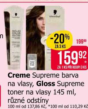 Gloss Supreme toner na vlasy 145 ml, různé odstíny