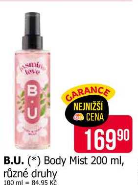 B.U. Body Mist 200 ml, různé druhy
