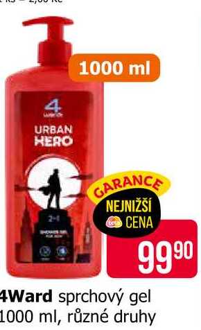 4Ward sprchový gel 1000 ml, různé druhy
