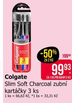 Colgate Slim Soft Charcoal zubní kartáčky 3 ks