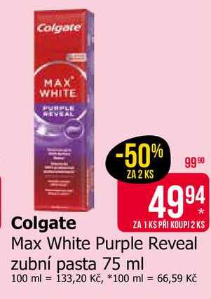 Colgate Max White Purple Reveal zubní pasta 75 ml