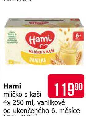 Hami Mlíčko s kaší 4x250g,vybrané druhy 1000ml