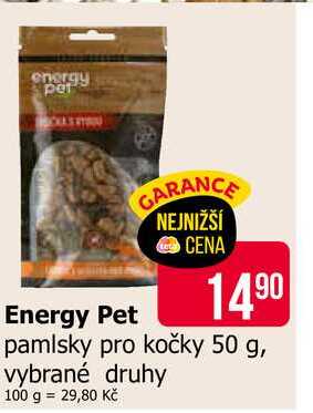 Energy Pet pamlsky pro kočky 50 g, vybrané druhy