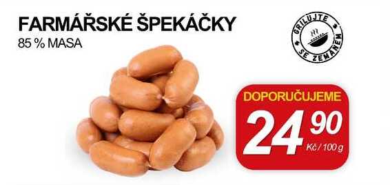 FARMÁŘSKÉ ŠPEKÁČKY 85% MASA, 100 g