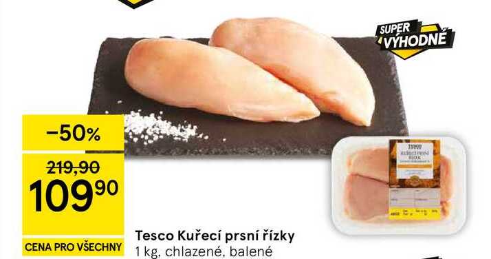 Tesco Kuřecí prsní řízky, 1 kg