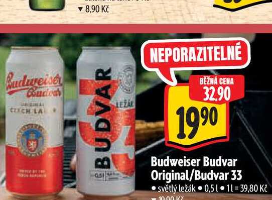 Budweiser Budvar Original/Budvar 33 0,5 l