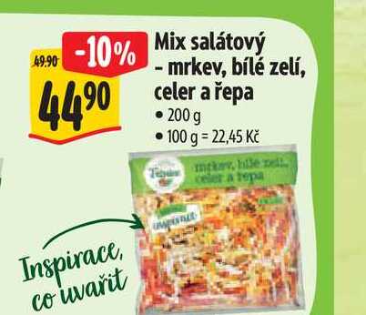 Mix salátový - mrkev, bílé zelí, celer a řepa 200 g