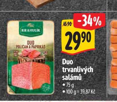Duo trvanlivých salámů 75 g
