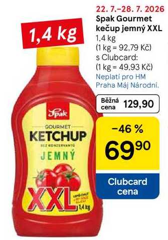 Spak Gourmet kečup jemný XXL, 1,4 kg