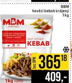 MBM hovězí kebab krájený 1 kg