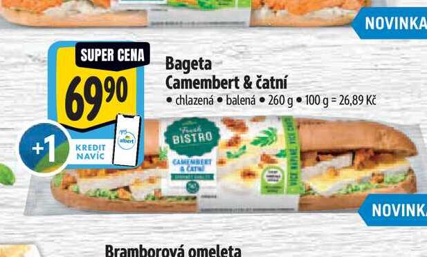 Bageta Camembert & čatní 260 g