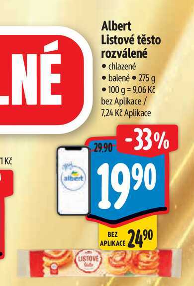 Albert Listové těsto rozválené 275 g