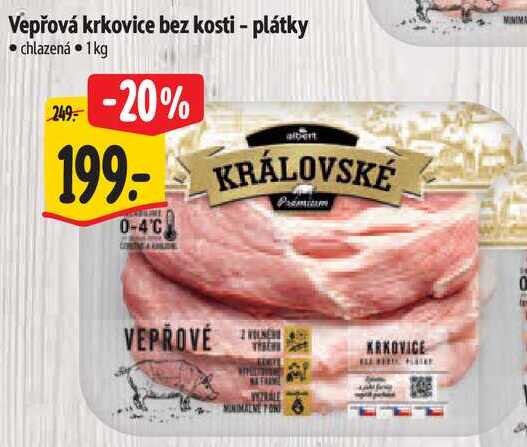 Vepřová krkovice bez kosti - plátky, 1 kg
