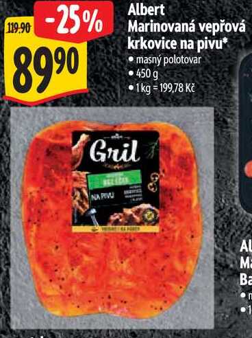 Albert Marinovaná vepřová krkovice na pivu, 450 g
