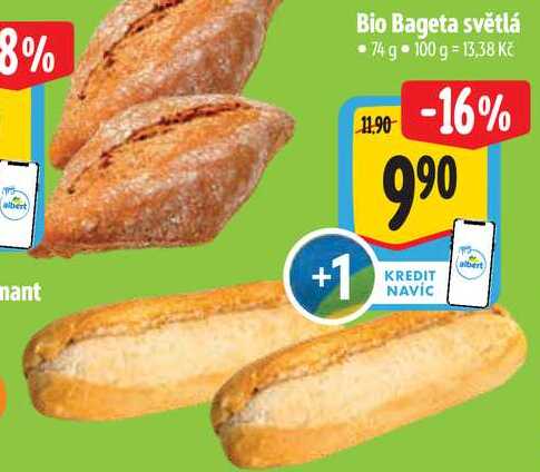 Bio Bageta světlá, 74 g