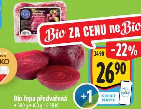 Bio řepa předvařená, 500 g