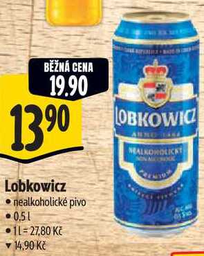 Lobkowicz nealkoholické pivo, 0,5 l