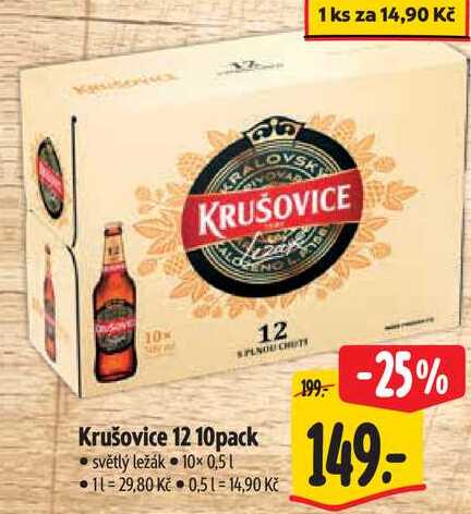 Krušovice 12 10pack, 10x 0,5 l