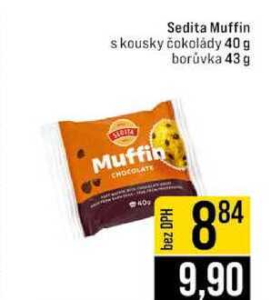 Sedita Muffin s kousky čokolády 40 g borůvka 43 g