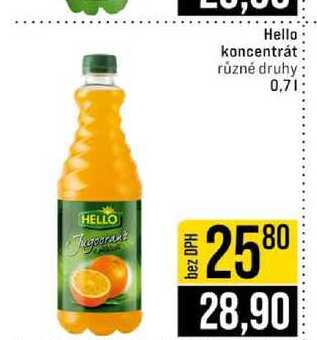 Hello koncentrát různé druhy 0,7l