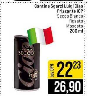 Cantine Sgarzi Luigi Ciao Frizzante IGP Secco Bianco Rosato Moscato 200 ml