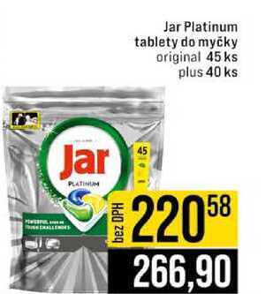 Jar Platinum tablety do myčky original 45 ks plus 40 ks