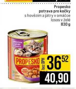 Propesko potrava pro kočky s hovězím a játry v omáčce losos v želé 830 g