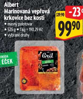 Albert Marinovaná vepřová krkovice bez kosti, 525 g