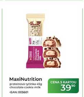 MaxiNutrition proteinová tyčinka 45g chocolate cookie milk 
