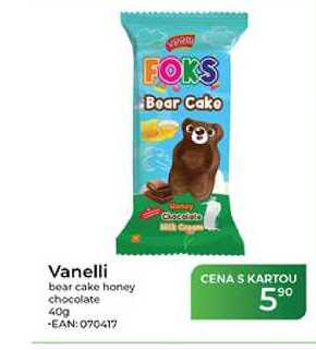 Vanelli bear cake honey chocolate 40g