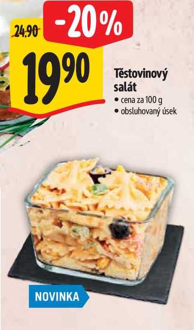 Těstovinový salát, cena za 100 g