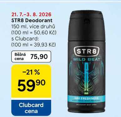 STR8 Deodorant, 150 ml, více druhů Tesco