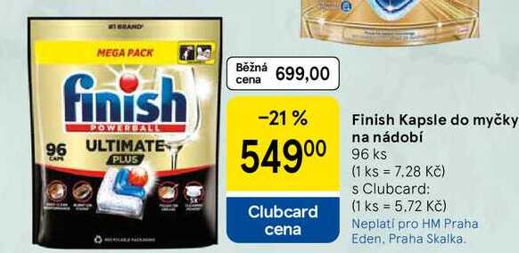Finish Kapsle do myčky na nádobí, 96 ks Tesco