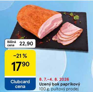 Uzený bok paprikový, 100 g