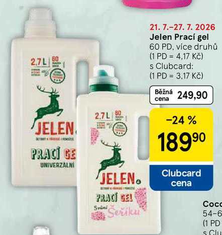 Jelen Prací gel, 60 PD, více druhů