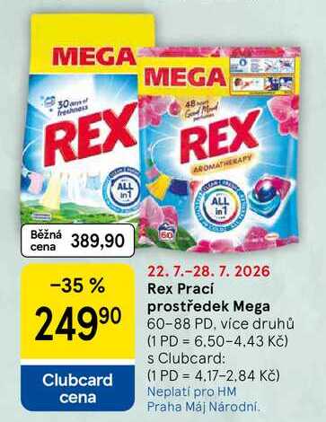 Rex Prací prostředek Mega, 60-88 PD, více druhů