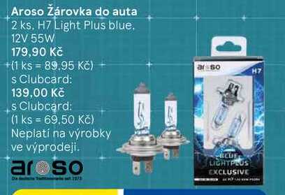 Aroso Žárovka do auta, 2 ks, H7 Light Plus blue. 12V 55W
