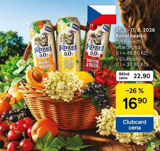 Kozel nealko, 0,5 l, plech více druhů