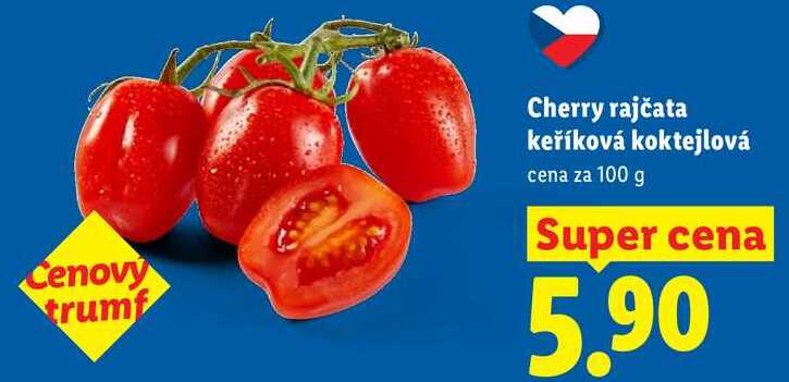 Cherry rajčata keříková koktejlová, cena za 100 g