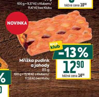 Mřížka pudink a jahody 85 g