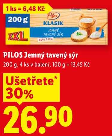PILOS Jemný tavený sýr, 200 g