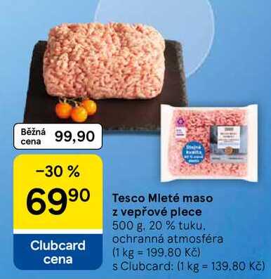 Tesco Mleté maso z vepřové plece, 500 g