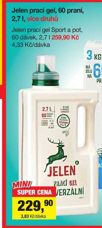 Jelen prací gel, 60 praní 2,7l
