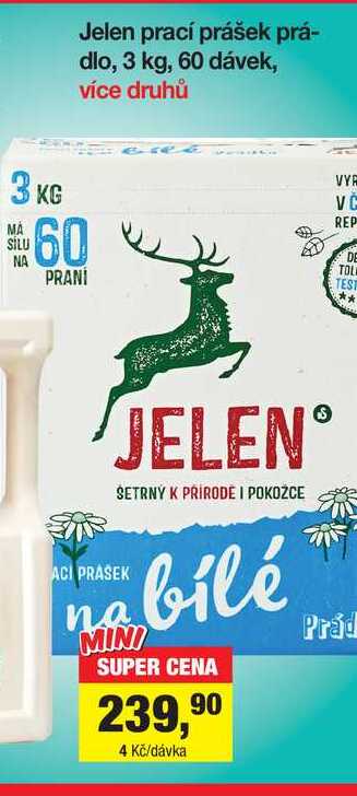 Jelen prací prášek 3kg, 60 dávek různé druhy