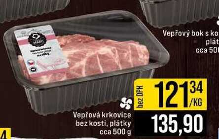 Vepřová krkovice bez kosti, plátky cca 500 g