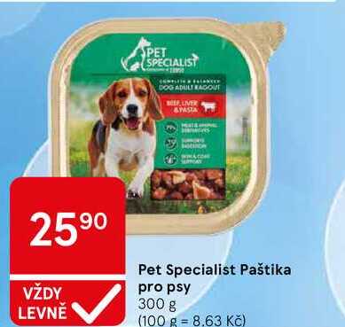Pet Specialist Paštika pro psy, 300 g
