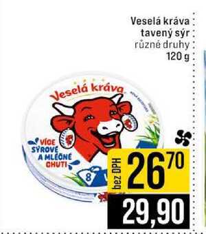 Veselá kráva tavený sýr různé druhy 120 g