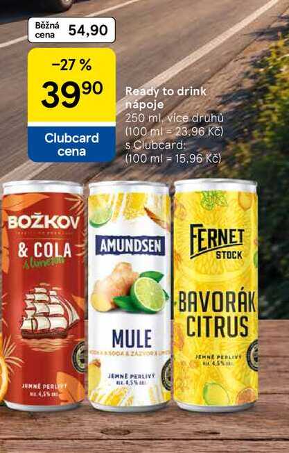 Ready to drink nápoje, 250 ml, více druhů