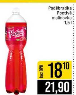 Poděbradka Poctivȧ malinovka 1,5l